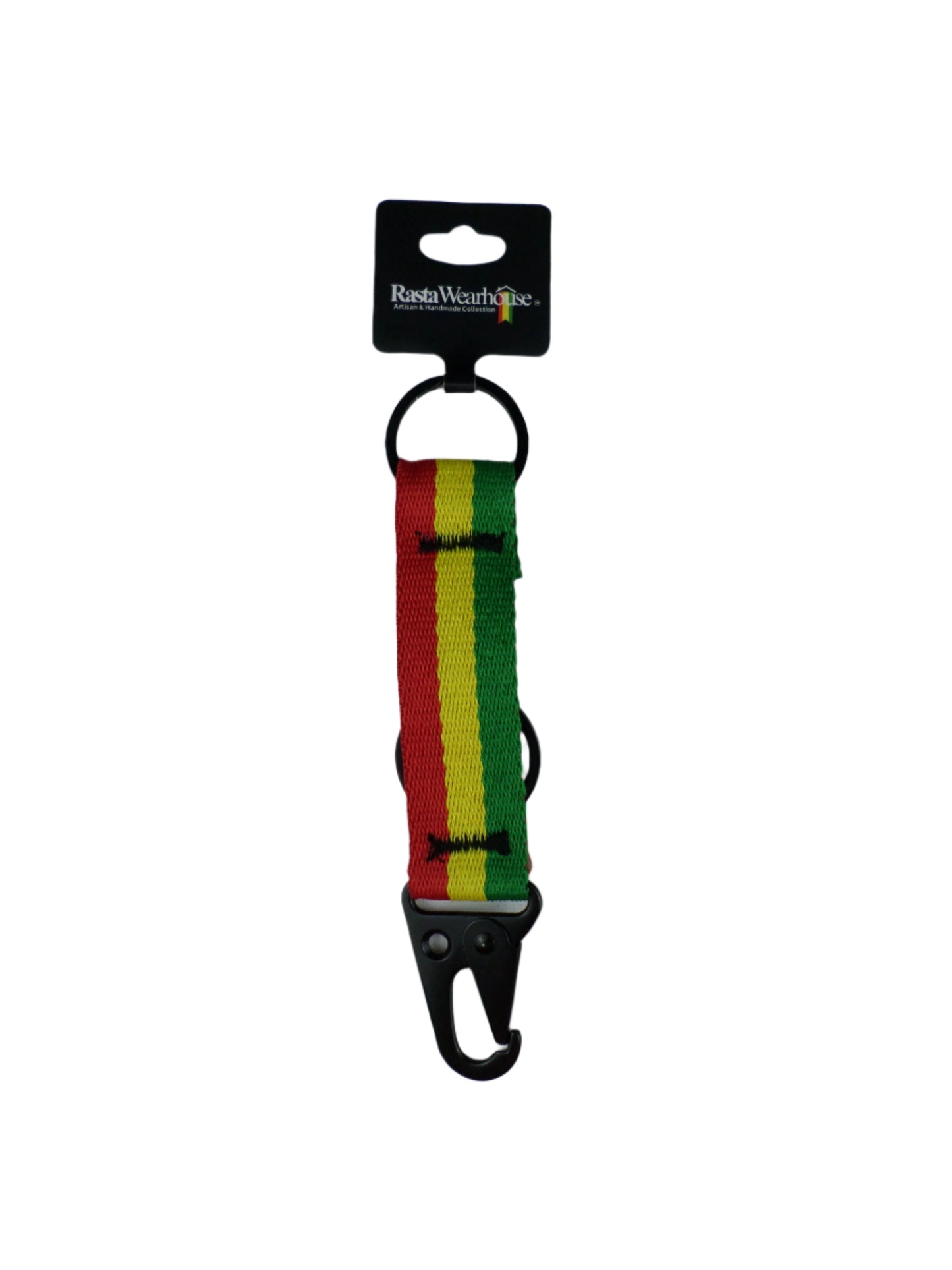 1-20043 *Rastafari HK Clip Webbing Keychain - Red - Yellow - Green