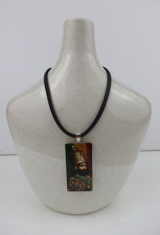 1-10032 *Rastafari Pendant and Cord -   His Imperial Majesty / Emperor Haile Selassie I