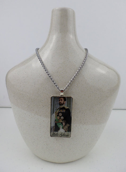 1-10007 *Rastafari Pendant and Chain - Emperor Haile Selassie I