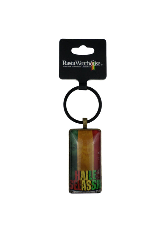 1-110065 Rastafari Keychain - RYG, Haile Selassie  (Limited Edition)