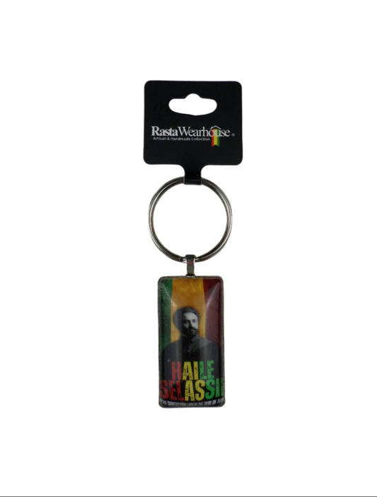 1-11004 Rastafari Keychain with portrait of Haile Selassie