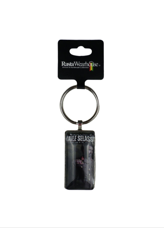 1-11006 Rastafari Keychain with portrait of Emperor Haile Selassie I