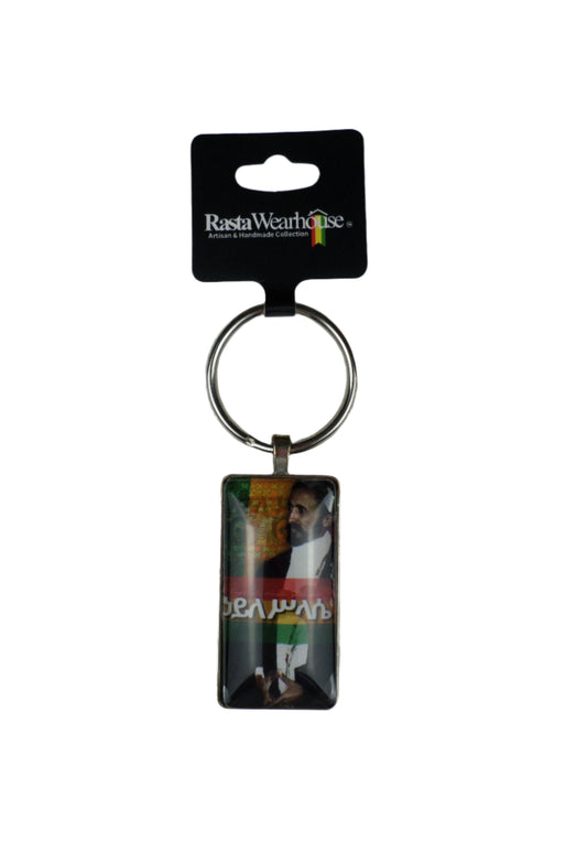 1-11002 Rastafari Keychain - H.I.M.  ኃይለ ሥላሴ