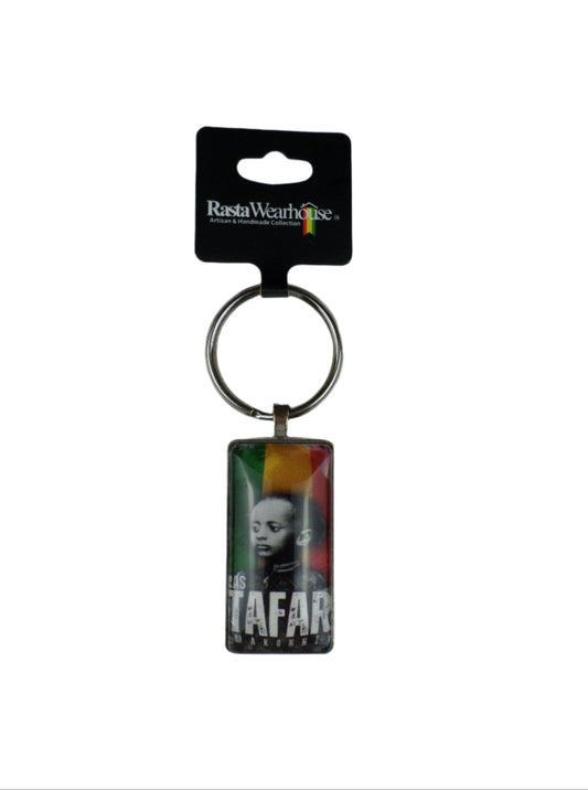 1-11008 Rastafari Keychain with portrait of  H.I.M. as a Youth.