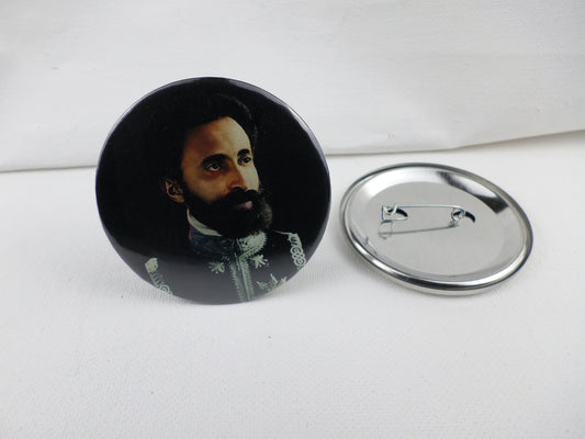 0-10019 Haile Selassie #19 Pin Button - 2.28 inch
