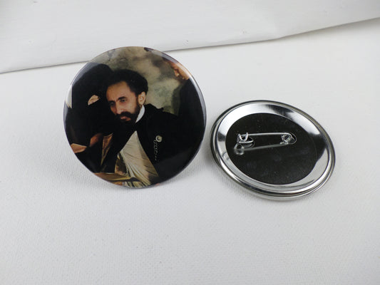 0-10012 Haile Selassie #12 Pin Button - 2.28 inch