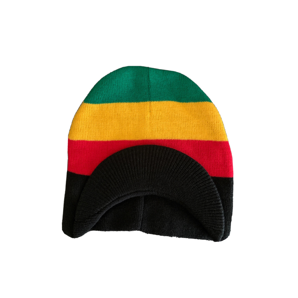 Aርእስ Dreadlocks Visor Beanie - Black Red Yellow Green