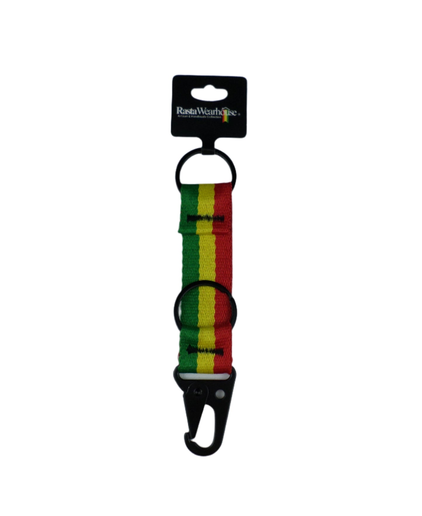 1-20043 *Rastafari HK Clip Webbing Keychain - Red - Yellow - Green