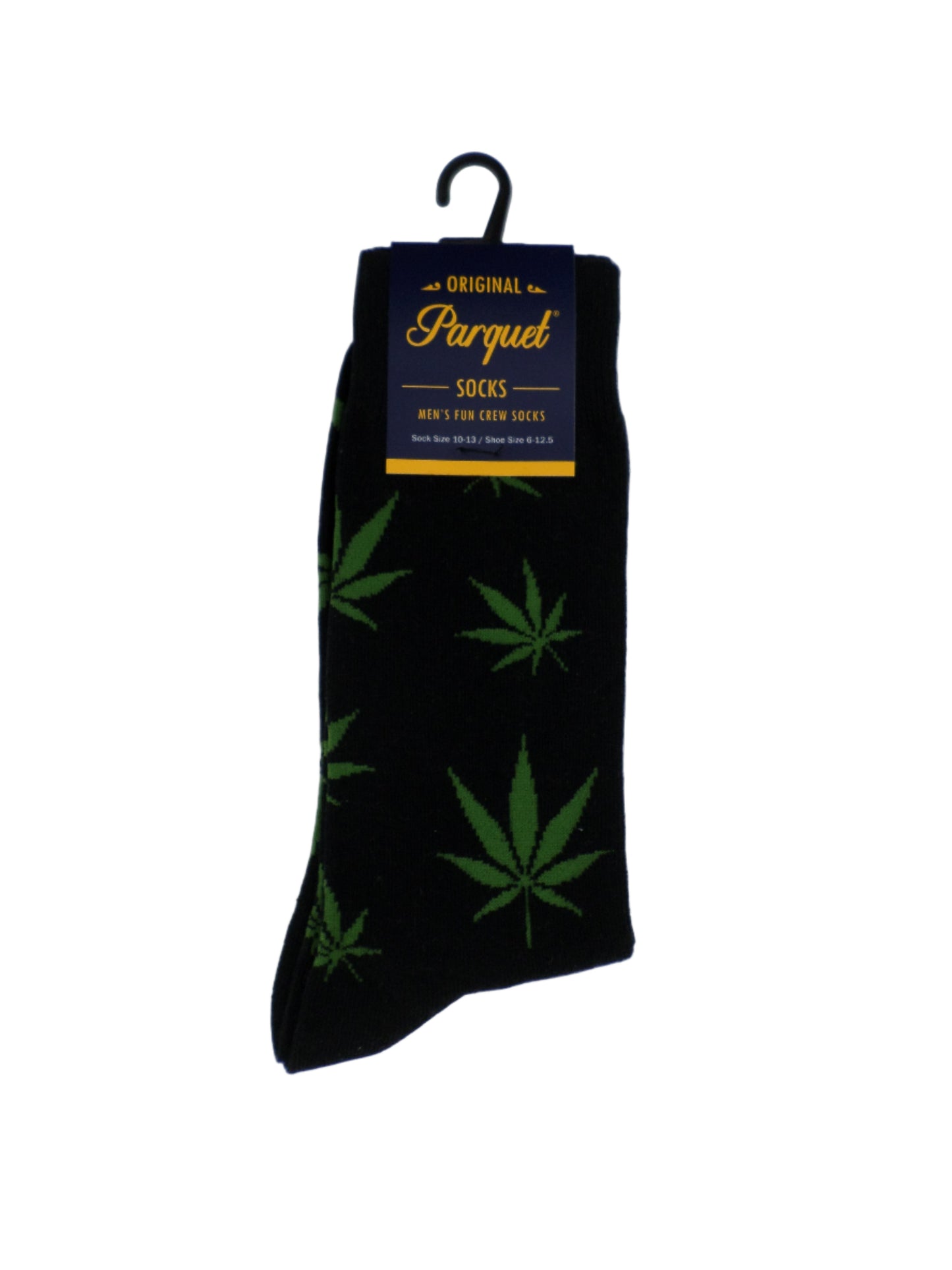 0-10053 Marijuana Leaf Crew Socks - Blk/Grn  (Men's)