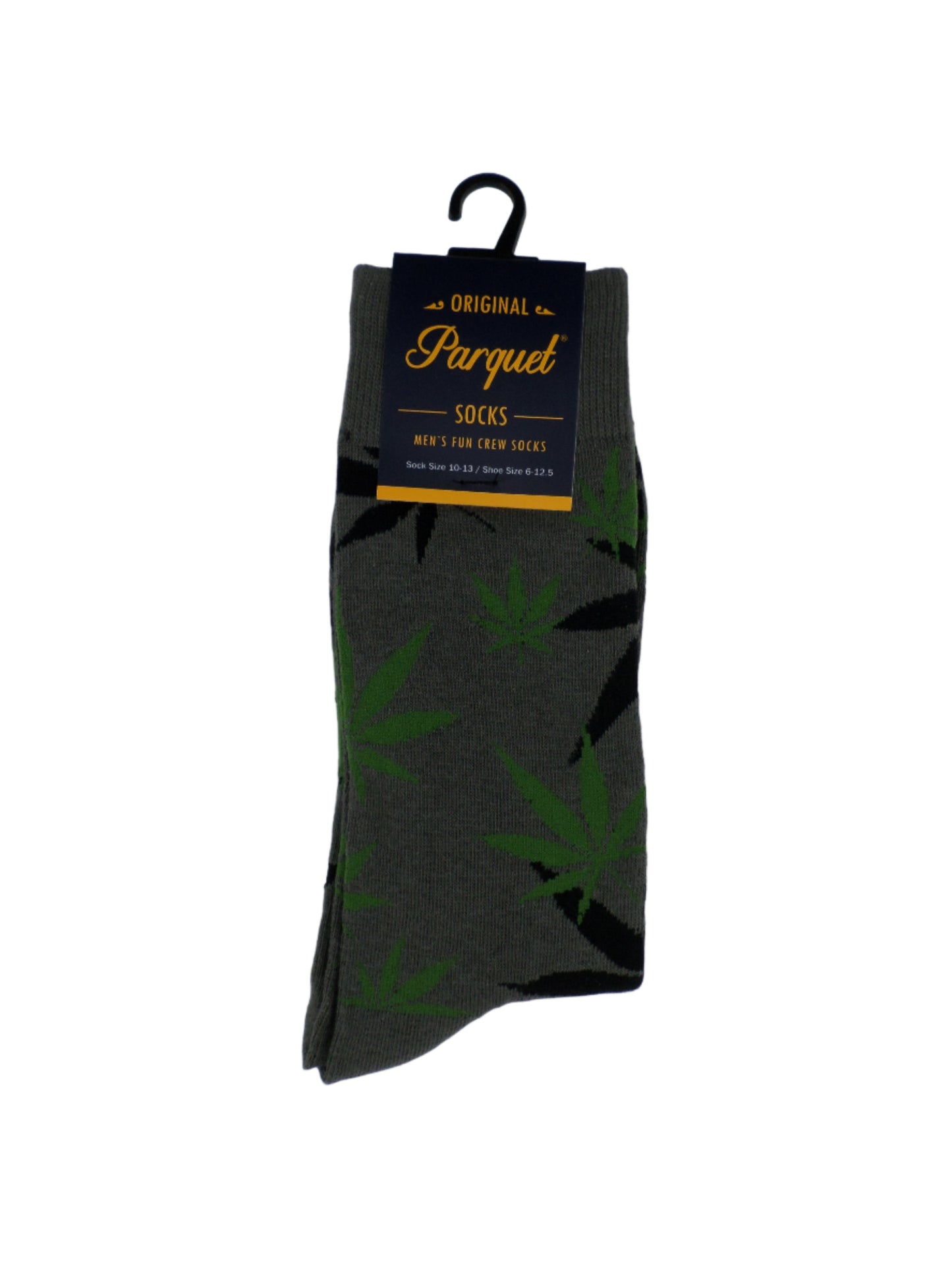 0-10056 Marijuana Leaf Crew Socks - Gry/Blk/Grn  (Men's)