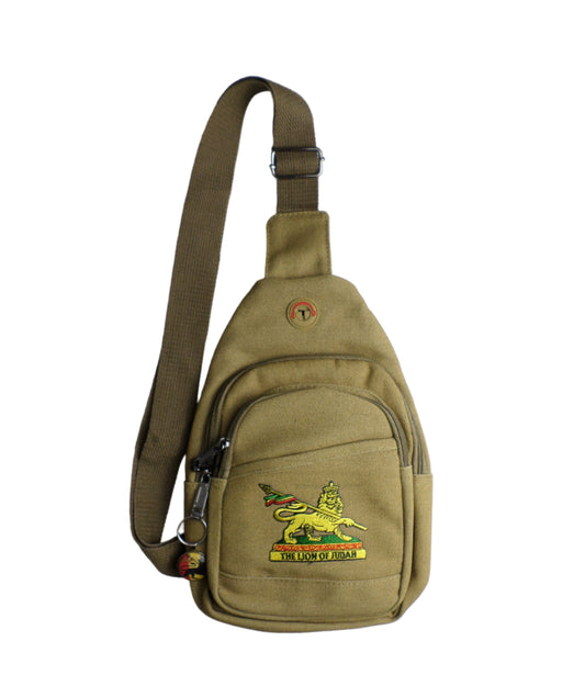 0-10051 The Lion of Judah - Crossbody bag with keychain charm  (Tan)