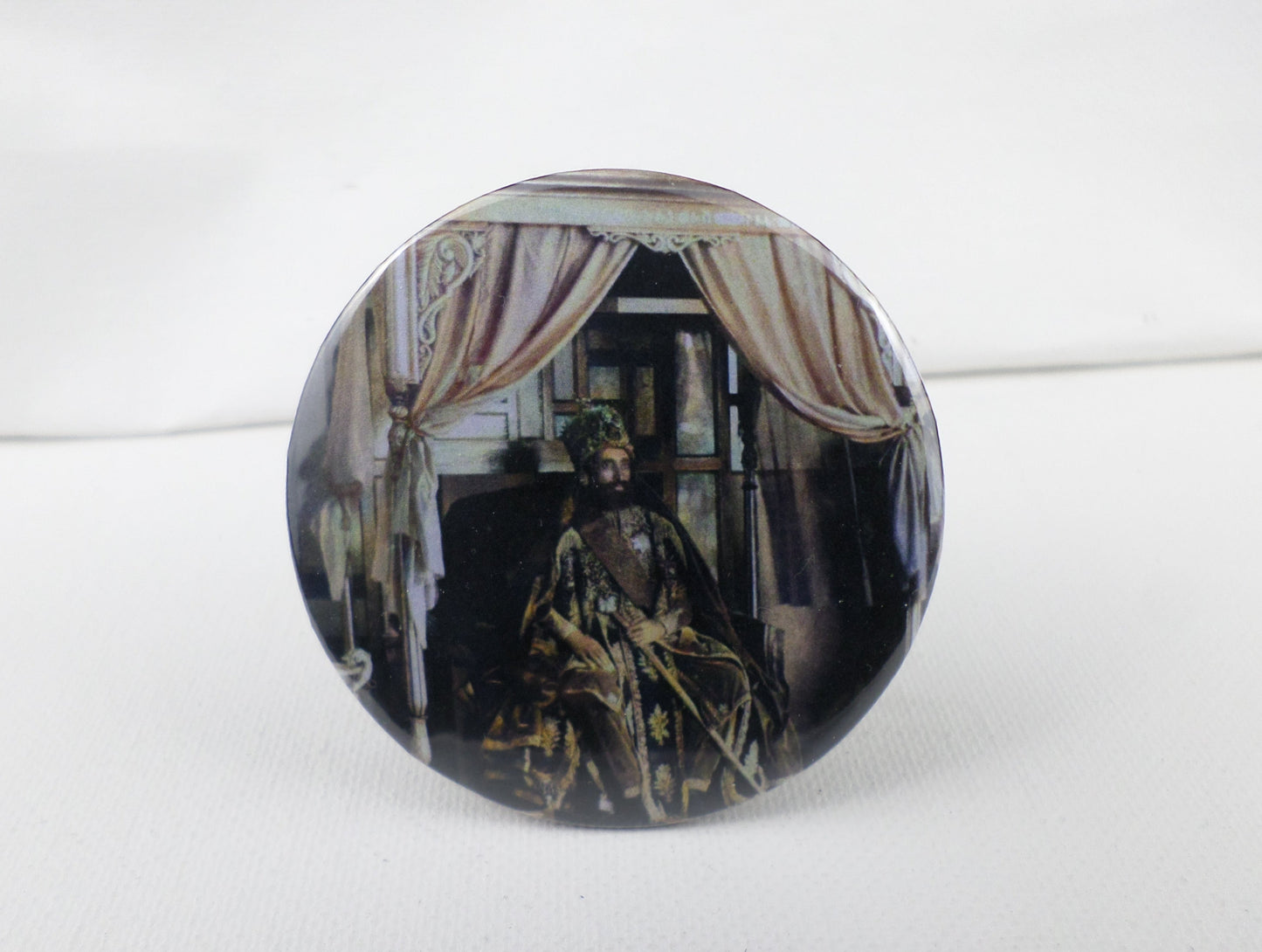 0-10034 Haile Selassie #34  Pin Button - 2.28 inch