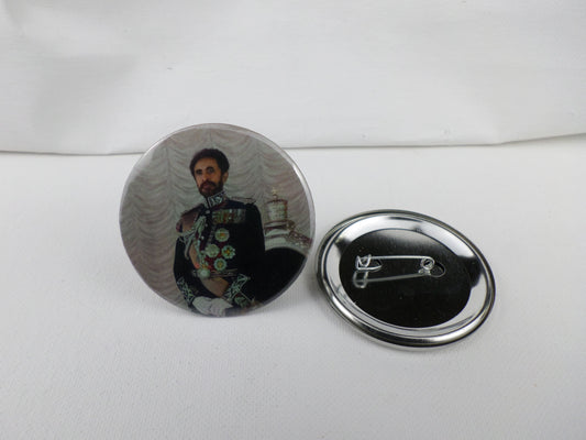 0-10020 Haile Selassie #20  Pin Button - 2.28 inch