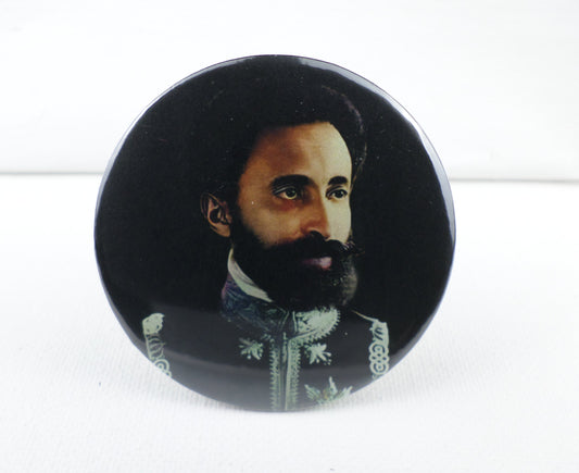 0-10019 Haile Selassie #19  Pin Button - 2.28 inch