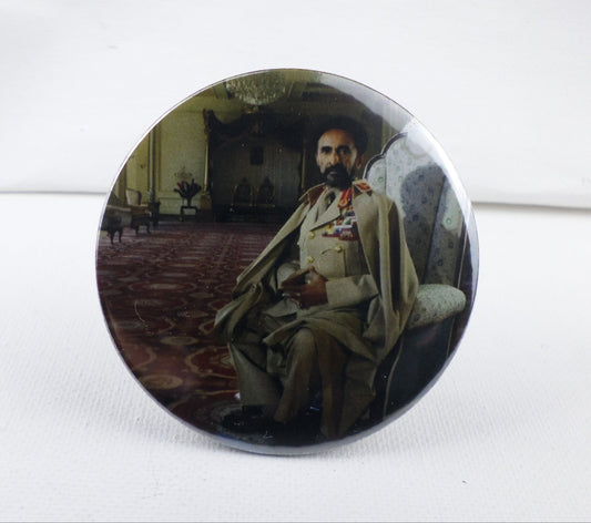0-10016 Haile Selassie #16  Pin Button - 2.28 inch