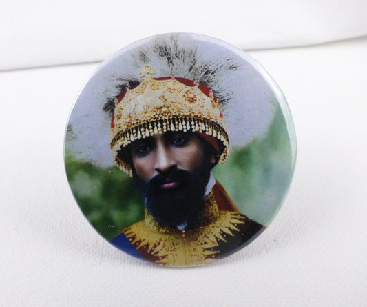 0-10015 Haile Selassie #15  Pin Button - 2.28 inch