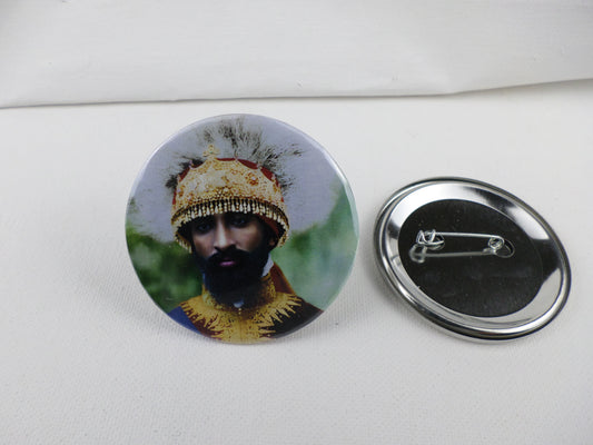 0-10015 Haile Selassie #15  Pin Button - 2.28 inch