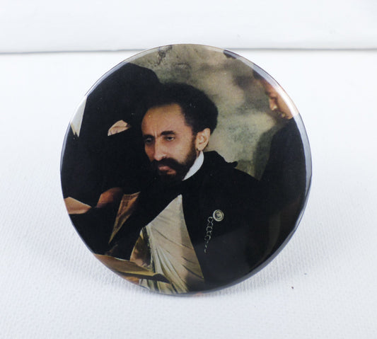 0-10012 Haile Selassie #12  Pin Button - 2.28 inch