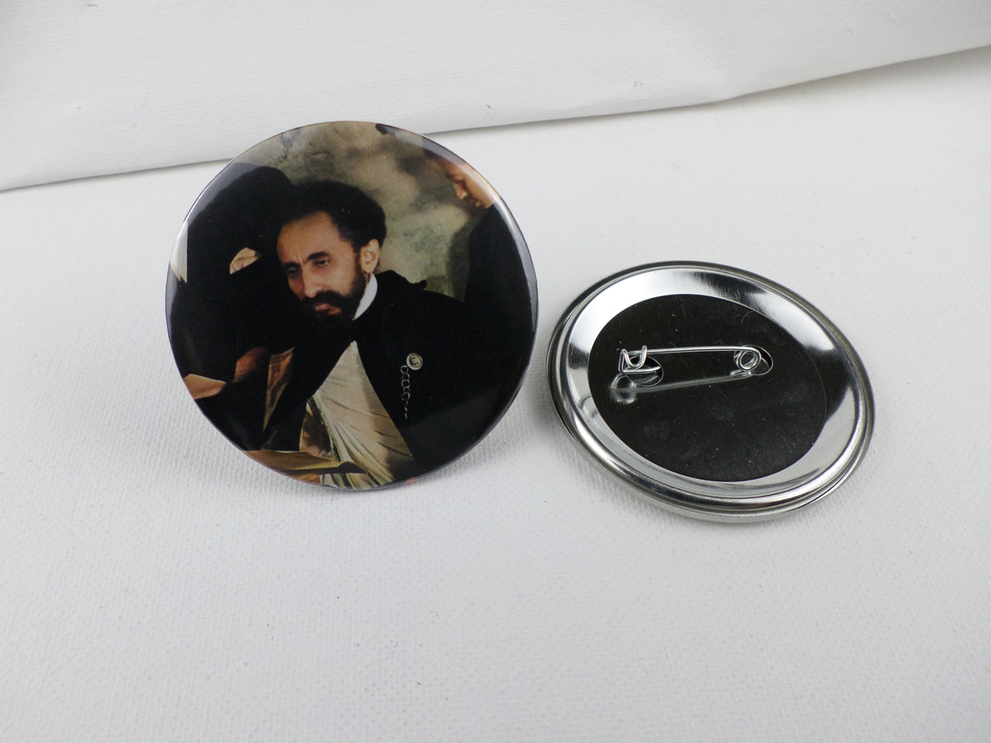 0-10012 Haile Selassie #12  Pin Button - 2.28 inch