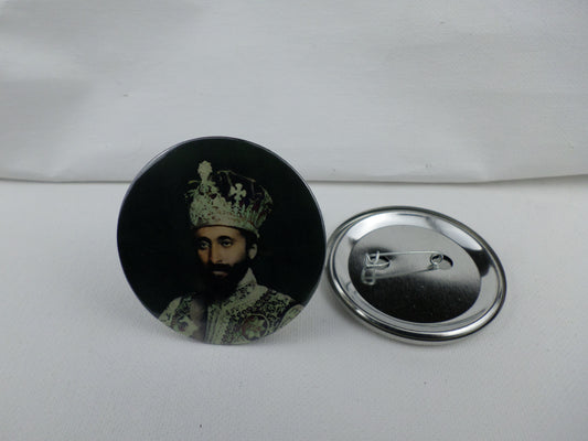 0-10010 Haile Selassie #10  Pin Button - 2.28 inch