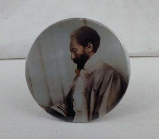 0-10009 Haile Selassie #09  Pin Button - 2.28 inch