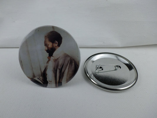 0-10009 Haile Selassie #09  Pin Button - 2.28 inch